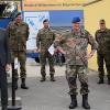 Generalarzt Dr. Bruno Most (vorne, Mi.) informierte sich bei Landrat Christian Meißner und KVK-Leiter Lichtenfels, Oberstleutnant der Reserve Matthias Einwag, über den Einsatz der Bundeswehr im Landkreis. Dabei waren auch (v. re.) stellvertretender KVK-Leiter Thomas Lang, Oberstarzt Tobias Gamberger, Dr. Stefan Middeldorf vom KVK, Oberstabsgefreiter Nico Seidel, Major der Reserve Tristan Rinker, und Oberstabsfeldwebel der Reserve Thomas Will.