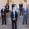 Präsident des Oberlandesgerichts Lothar Schmitt (Mitte) mit dem neu gewählten Bezirksrichterrat.