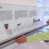 An der Zeittafel zeigt Adelheid Waschka die Zeitspanne auf, seit der Staffelberg und das umliegende Obermaingebiet besiedelt ist.