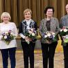 Die neuen Ehrenmitglieder des Turnvereins Michelau (v. li.) Vorsitzender Clemens Weisser mit Irmgard Taumann, Monika Scherer, Dieter Alex und 2. Vorsitzende Barbarea Nehling.