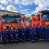 Die Teilnehmenden der Großübung der Jugendfeuerwehren. Die Teilnehmenden der Großübung der Jugendfeuerwehren.