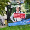 Wahlplakat von Jörg Prophet. Die Stichwahl zur Oberbürgermeisterwahl in Nordhausen findet am 24. September statt.