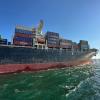 Unter der Fahne Hongkongs verlässt das Containerschiff «Joseph Schulte» den Hafen von Odessa.