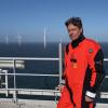 Klimaschutzminister Robert Habeck nach der Inbetriebnahme des RWE-Offshore-Windparks Kaskasi vor Helgoland.