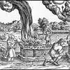 Holzschnitt zur Geschichte von Kain und Abel in Luthers Biblia von 1545: Die Abbildung zeigt mehrere Szenen gleichzeitig; links im Bild erschlägt Kain seinen Bruder. Holzschnitt zur Geschichte von Kain und Abel in Luthers Biblia von 1545: Die Abbildung zeigt mehrere Szenen gleichzeitig; links im Bild erschlägt Kain seinen Bruder.