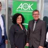 Dienstjubiläum in der AOK-Direktion Coburg: (v. li.) Direktor Christian Grebnergratuliert Waltraud Meixner (Grundfeld), Uwe Ebitsch (Isling)und Sabine Kargoll (Grundfeld). es fehlt Claudia Strenglein (Schwürbitz).