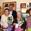 Für ihr langjähriges Engagement ehrte die Inhaberin der Pizza-Stube, Maria Hajek (li.) ihre Mitarbeiterinnen (v. re.) Renate Deinhardt, Rita Will und Brigitte Teufel. Auch Zweiter Bürgermeister Matthias Müller gratulierte.
