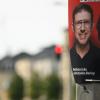 Wahlplakat des sächsischen SPD-Spitzenkandidaten zur Europawahl, Matthias Ecke an der Schandauer Straße im Dresdner Stadtteil Striesen.