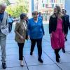 Die ehemalige Bundeskanzlerin Angela Merkel kommt zur Abschiedsfeier für den Bundestagsabgeordneten Jürgen Trittin.