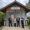 Stellen das Programm fürs Brückentheater vor (v. li.):Bürgermeister Mario Schönwald, Anne Maria Schneider (Leiterin Tourismus Bad Staffelstein), Sebastian Koch (Sparkasse Coburg-Lichtenfels) und Jan Burdinski (Fränkischer Theatersommer).