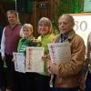 Beim Festnachmittag des Obst- und Gartenbauvereins Trübenbach wurden Katharina Dehler, Monika Schatz und Hubert Gick zu Ehrenmitgliedern ernannt: (v. li.) Landrat und Vorsitzender des Kreisverbandes Coburg für Gartenbau und Landespflege, Sebastian Straubel, Vorsitzender des OGV Trübenbach, Norbert Tilgner, die neuen Ehrenmitlgieder Katharina Dehler, Monika Schatz und Hubert Gick sowie 2. Vorsitzender Benjamin Fojer.