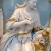 Heilige Barbara in Vierzehnheiligen mit Kelch und Hostie, ihre einzige Nahrung während der Gefangenschaft. Heilige Barbara in Vierzehnheiligen mit Kelch und Hostie, ihre einzige Nahrung während der Gefangenschaft.