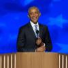 Der ehemalige US-Präsident Barack Obama spricht auf dem Parteitag der Demokraten.