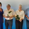„Stille Stars“ des Sportkreises Lichtenfels mit: (v. li.) BLSV-Kreisvorsitzendem Erwin Grünbeck, BLSV- Bezirksvorsitzender Monika Engelhardt sowie  die „Stillen Stars“ Herbert Gillig, Carolin Jahn und Werner Haselmann. Vizepräsidentin des BLSV,  Gudrun Brendel- Fischer (re.) gratulierte herzlich.