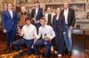Martin Heilig, Robert Menschick, Sebastian Beck, Lea Boy, Judith Roth-Jörg, Jens Röder, (vorne von links) Joachim Agne und Fabio Kress bei der diesjährigen Sportlerehrung im Würzburger Ratssaal.