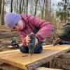 Wildschwein-Unterstände am Klaushof von Kommunionkindern aus Aura und Euerdorf gebaut.