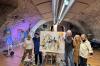 Im Rahmen der Kulturpunkte haben am Wochenende fünf Künstler gemeinsam im Keller von Schloss Crailsheim in Rödelsee zwei Gemälde erstellt. Der Erlös der anschließenden Versteigerung kam dem Projekt "Rödelsee hilft" (hier dem Tierheim Kitzingen) zugute. Die Ausstellung im Schlosskeller Rödelsee ist nochmals vom 28. bis 30. März von 13 bis 18 Uhr geöffnet, schreiben die Veranstalter. Die Künstler (von links): Erni Bessner-Weiss, Kurt Pregitzer, Herbert Link, Gabriele Vollhals und Susanne Leihfeld.