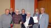 Ehrungen für 50, 60 und 65 Jahre: (von links) Horst Günter, Horst Bismarck, Horst Hippler, Josef Hammerl, Gisela Zoll, Alfred Ruppert (60 J.) und Vorsitzender Artur Zoll.