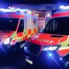 Ein Rettungsfahrzeug des BRK Kitzingen war in einen Unfall verwickelt.