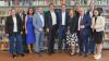 Zum feierlichen Anlass kamen zusammen (von links) Elternbeiratsvorsitzende Tanja Schwab, Marktheidenfelds Bürgermeister Thomas Stamm, Fördervereinsvorsitzende Michaela Schlör, Landtagsabgeordneter Thorsten Schwab, stellvertretender Schulleiter Andreas Neiderer, Michael Dreßler, Petra Dreßler, Personalrats-Vorsitzender André Gebauer, Ministerialbeauftragter Dr. Robert Christoph, stellvertretender Personalratsvorsitzender-Vorsitzender Christoph Weis und Landrätin Sabine Sitter.