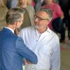Zahlreiche Besucherinnen und Besucher sind am Mittwoch, 30. April 2025, der Einladung zum Richtfest im Theater in Schweinfurt gefolgt. Das Theater in Schweinfurt wird derzeit saniert, die Wiedereröffnung des Haupthauses ist für Oktober 2027 geplant. 