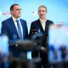 Alice Weidel und Tino Chrupalla stehen gemeinsam an der Spitze von Partei und Fraktion. (Archivfoto) Alice Weidel und Tino Chrupalla stehen gemeinsam an der Spitze von Partei und Fraktion. (Archivfoto)