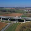 Die erneuerte Talbrücke Schraudenbach der Autobahn A7. Die erneuerte Talbrücke Schraudenbach der Autobahn A7.