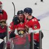 Brad Marchand (Mitte) erzielte für die Florida Panthers den Siegtreffer in der Overtime gegen die Toronto Maple Leafs.