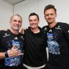 Drei Aufstiegsmacher: HSV-Sportvorstand Stefan Kuntz (l), Trainer Merlin Polzin und Sportdirektor Claus Costa Drei Aufstiegsmacher: HSV-Sportvorstand Stefan Kuntz (l), Trainer Merlin Polzin und Sportdirektor Claus Costa