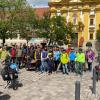 Startpunkt war der Platz der Partnerstädte in Kitzingen.