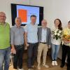 Dritter Vorsitzender Michael Piepenbrock (von links) zusammen mit dem stellvertretenden Vorsitzenden Norbert Röder, Johannes Roth (Schatzmeister), dem neuen Vorsitzenden Günter Iff, der bisherigen Vorsitzenden Sonja Förster und Irmgard Krammer.