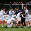 Mit einem klaren 5:0 entschied die Spielvereinigung Kaufbeuren (in weiß) das Derby gegen den SVO Germaringen für sich. Damit spielen die Kaufbeurer auch in der kommenden Saison in der Bezirksliga. 