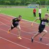 Großer Vorsprung beim zweiten Wechsel der 4x100m Staffel: Marcel Fiedler vom LAZ Kreis Würzburg übergibt den Stab an Frederik Hoos. Großer Vorsprung beim zweiten Wechsel der 4x100m Staffel: Marcel Fiedler vom LAZ Kreis Würzburg übergibt den Stab an Frederik Hoos.