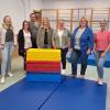 Auf dem Foto Theresa Seifert (Kassier), Rebecca Luger (Basarteam), Frank Hergenhan (2. Vorsitzender), Carolin Griebel (Elternbeirat), Stefanie Schmitt (Basarteam), Kristina Klug (1. Vorsitzende), Kerstin Haun (Kindergartenleitung).