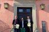 Übergabe der Förderbescheide durch Regierungspräsidentin Susanne Bay (von links: Bürgermeister Frank Menikheim, Regierungspräsidentin Susanne Bay, Bürgermeister Nick Schuppert.