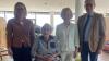 Jutta Simon feierte im Seniorenheim Dr.-Maria-Probst ihren 102. Geburtstag. Von links: Zweite Bürgermeisterin Elisabeth Assmann, Jubilarin Jutta Simon, Pfarrerin Adelheid Augustin und stellvertretender Landrat Gotthard Schlereth.