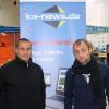 KSC-Kapitän Alexander Iashvili und Timo Staffeldt am Stand von ka-news.