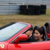 Miss Schleswig-Holstein Temmy Brockmann im Ferrari F360 Spider.