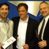 Bei der Hauptverlosung dabei: v. l. Antonio D'Amico vom Hotel Lamm in Jöhlingen, Ralf Hoffmann, Betreiber von Only4Single und Peter Cordua, Geschäftsführer des CO2-Discopark.