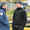 Zwei Cheftrainer unter sich: Christian Eichner und Julian Schuster im Gespräch. Zwei Cheftrainer unter sich: Christian Eichner und Julian Schuster im Gespräch.