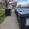 Müllsammelstelle an der Rintheimer Hauptstraße Richtung Sporthalle.