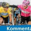 Jan Ullrich bei der Tour de France 2005 im Gespräch mit seinem jahrelangen Kontrahenten Lance Armstrong (l).
