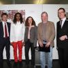 Oberbürgermeister Frank Mentrup (links außen) und Sparkassendirektor Michael Huber (rechts außen) gratulieren den Preisträgern (v.l.n.r.) Richard Williams, Agnes Märkel und Michael Rausch.