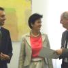 Nils Schmid, Finanz- und Wirtschaftsminister, Margret Mergen, Erste Bürgermeisterin der Stadt Karlsruhe, und Baubürgermeister Michael Obert (v.l.).