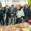 Karlsruhes OB  Mentrup, Krasnodars Stadtoberhaupt Vladimir Evlanov und Duma-Vorsitzende Vera Galuschko beim Rundgang über das Stadtfest.