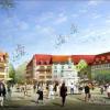 In den Plänen der Architekten ist das Stadtzentrum des Deutschen Dorfes von Menschen belebt. Die Realität sieht noch anders aus.
