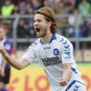 Der Karlsruher Gaetan Krebs bejubelt seinen Treffer zum 1:0. Foto: Uli Deck