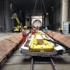 Arbeiten am Andichttopf, der beim Anfahren der Tunnelvortriebsmaschine das Grundwasser zurückhält