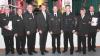 Werner Rüssel, Ullrich Koukola, Kreisbrandmeister Thomas Hauck, Landrat Dr. Christoph Schnaudigel, Klaus Mayer, Vizepräsident des Landesfeuerwehrverbandes Stefan Hermann, Vorsitzender des Kreisfeuerwehrverbandes Rudolf Dieterle, Jürgen Bordt (v.l.n.r.)