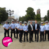 Der Kommunale Ordnungsdienst unter Leitung von Björn Weiße und Bürgermeister Wolfram Jäger im Sommer 2014.